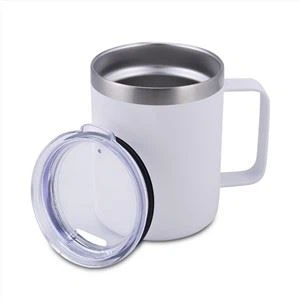 Mug tal-ivvjaġġar tal-kafè tal-istainless steel iżolat